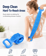 🔥Limited Time 49% OFF🚿 Dual Handle Silicone Back Scrub Strap | Deep Exfoliating Shower Brush