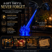🔥 HOT SALE 🐉| 3D Fire-Breathing Dragon LED Display – Fantasy Bookshelf Decor with Glowing Flame