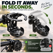 🚴 Foldable 360° Rotating Bike Cup Holder – Adjustable Space-Saving Drink Mount