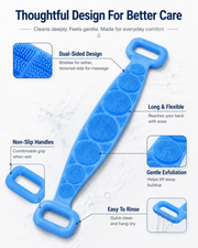 🔥Limited Time 49% OFF🚿 Dual Handle Silicone Back Scrub Strap | Deep Exfoliating Shower Brush