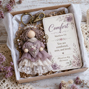 🪽 Faith Guardian Keychain Scripture Gift Set Collection | Layered Fabric Charm. Inspirational Scripture Card & Ready-to-Gift Box Included 💕