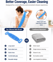 🔥Limited Time 49% OFF🚿 Dual Handle Silicone Back Scrub Strap | Deep Exfoliating Shower Brush