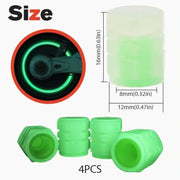 Glow-in-the-Dark Car Tire Valve Cap Set - Durable. Easy-to-Install. No-Tool-Required Accessories for Safe Night Driving - Perfect for Most Vehicle Tires