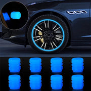 Glow-in-the-Dark Car Tire Valve Cap Set - Durable. Easy-to-Install. No-Tool-Required Accessories for Safe Night Driving - Perfect for Most Vehicle Tires