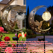 🌙✨Hummingbird Moon Solar Garden Stake Light