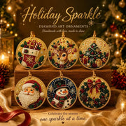 Christmas DIY Diamond Painting Ornaments Kit (12-Piece) – Xmas Tree Hanging Craft Decoration