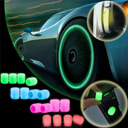 Glow-in-the-Dark Car Tire Valve Cap Set - Durable. Easy-to-Install. No-Tool-Required Accessories for Safe Night Driving - Perfect for Most Vehicle Tires