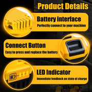 Replacement for Dewalt 20V Max Battery: Compatible with Dewalt Battery DCB208 DCB200 DCB206 DCB205 DCB204 DCB203 DCB180 Cordless Power Tools