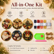 Christmas DIY Diamond Painting Ornaments Kit (12-Piece) – Xmas Tree Hanging Craft Decoration