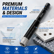 🔥LAST DAY SALE 60% OFF-6 Pcs Diamond Drill Bits Set. 1/4 5/6 3/8 1/2 Inch Brazed Diamond Drill Bits for Precision Drilling in Tile Ceramic Glass Granite Marble Masonry