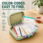 ✨2‑Week Pill Organizer Binder Case | 14 Reusable Color‑Coded Pill Pouch💊 Travel Waterproof Medication Storage Bag for Vitamins Supplements
