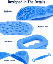 🔥Limited Time 49% OFF🚿 Dual Handle Silicone Back Scrub Strap | Deep Exfoliating Shower Brush