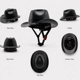 💯 Western Cowboy Hard Hat. Vented Wide Brim Safety Helmet for Construction & Ranch Workers