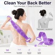 🔥Limited Time 49% OFF🚿 Dual Handle Silicone Back Scrub Strap | Deep Exfoliating Shower Brush