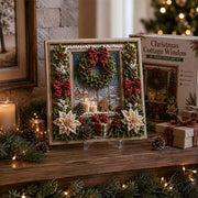 🔥 LAST DAY 50% OFF – 🎄🧵 Premium 3D Christmas Fabric Poke Art Kit | No-Sew Holiday Craft with Pre-Punched Board. Fabric Squares & Display Stand 🎅✨