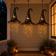 🌙 Light-Up Witch Hat Hanging Decor🧙Perfect for Halloween