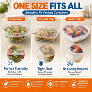 🔥LAST DAY SALE 49% OFF-100Pcs Medium Reusable Elastic Plastic Bowl Covers - Kitchen Bread Proofing.