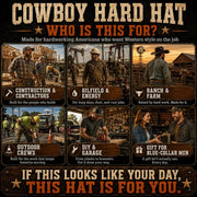 💯 Western Cowboy Hard Hat. Vented Wide Brim Safety Helmet for Construction & Ranch Workers