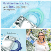 Neck Cooling Tube with Insulated Bag, Reusable Ice Ring Cooler Wearable Body Cooling Products, Neck Coolers for Hot Weather #Summervibes