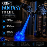 🔥 HOT SALE 🐉| 3D Fire-Breathing Dragon LED Display – Fantasy Bookshelf Decor with Glowing Flame