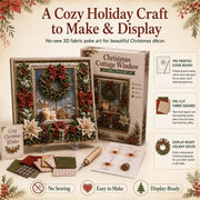 🔥 LAST DAY 50% OFF – 🎄🧵 Premium 3D Christmas Fabric Poke Art Kit | No-Sew Holiday Craft with Pre-Punched Board. Fabric Squares & Display Stand 🎅✨