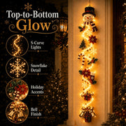⏳ Last Day 49% OFF – 🎄MerryCascade™ Glowing Christmas Door Hanger | 6 Festive Lighted Designs with Warm Glow. Dimensional Details & Space-Saving Vertical Décor ✨