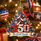 Celebrating Freedom Together - Personalized Custom Shaped Acrylic Ornament - America 250th Anniversary Christmas Gifts For Mom. Dad. Brother. Sister
