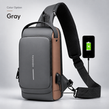 🔒 Anti-Theft Smart Sling Bag with Combination Lock & USB Charging