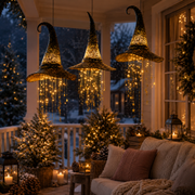 🌙 Light-Up Witch Hat Hanging Decor🧙Perfect for Halloween