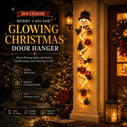 ⏳ Last Day 49% OFF – 🎄MerryCascade™ Glowing Christmas Door Hanger | 6 Festive Lighted Designs with Warm Glow. Dimensional Details & Space-Saving Vertical Décor ✨