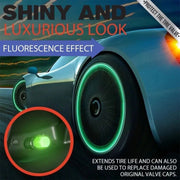Glow-in-the-Dark Car Tire Valve Cap Set - Durable. Easy-to-Install. No-Tool-Required Accessories for Safe Night Driving - Perfect for Most Vehicle Tires