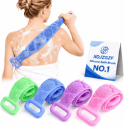 🔥Limited Time 49% OFF🚿 Dual Handle Silicone Back Scrub Strap | Deep Exfoliating Shower Brush