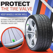 Glow-in-the-Dark Car Tire Valve Cap Set - Durable. Easy-to-Install. No-Tool-Required Accessories for Safe Night Driving - Perfect for Most Vehicle Tires