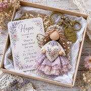 🪽 Faith Guardian Keychain Scripture Gift Set Collection | Layered Fabric Charm. Inspirational Scripture Card & Ready-to-Gift Box Included 💕