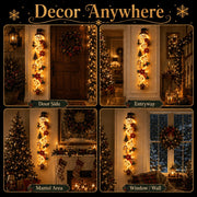 ⏳ Last Day 49% OFF – 🎄MerryCascade™ Glowing Christmas Door Hanger | 6 Festive Lighted Designs with Warm Glow. Dimensional Details & Space-Saving Vertical Décor ✨