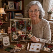 🔥 LAST DAY 50% OFF – 🎄🧵 Premium 3D Christmas Fabric Poke Art Kit | No-Sew Holiday Craft with Pre-Punched Board. Fabric Squares & Display Stand 🎅✨
