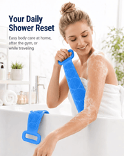 🔥Limited Time 49% OFF🚿 Dual Handle Silicone Back Scrub Strap | Deep Exfoliating Shower Brush