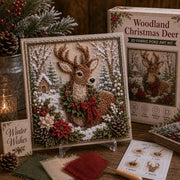 🔥 LAST DAY 50% OFF – 🎄🧵 Premium 3D Christmas Fabric Poke Art Kit | No-Sew Holiday Craft with Pre-Punched Board. Fabric Squares & Display Stand 🎅✨