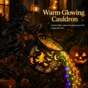 🔥HOT SALE🔥🎃 Halloween Witch Cauldron Garden Light – Magical Outdoor Yard Decor 🧙‍♀️