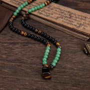 Money AttractionNecklace WithGreenAventurine& Tiger EyePendant Healing Crystal Stone