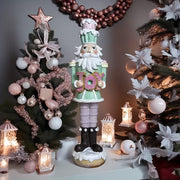 Christmas Nutcracker Cupcake Resin Statue - Hand-Piped Frosting & Food-Grade Resin, Whimsical Dessert Table Decor, Fairytale Living Room Accent, Creative Gift for Christmas, Weddings, Birthdays, Valentine’s Day, Nutcracker Christmas Decor