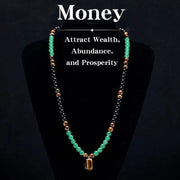 Money AttractionNecklace WithGreenAventurine& Tiger EyePendant Healing Crystal Stone