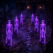 💀 Solar Purple Glow Skeleton Yard Stake