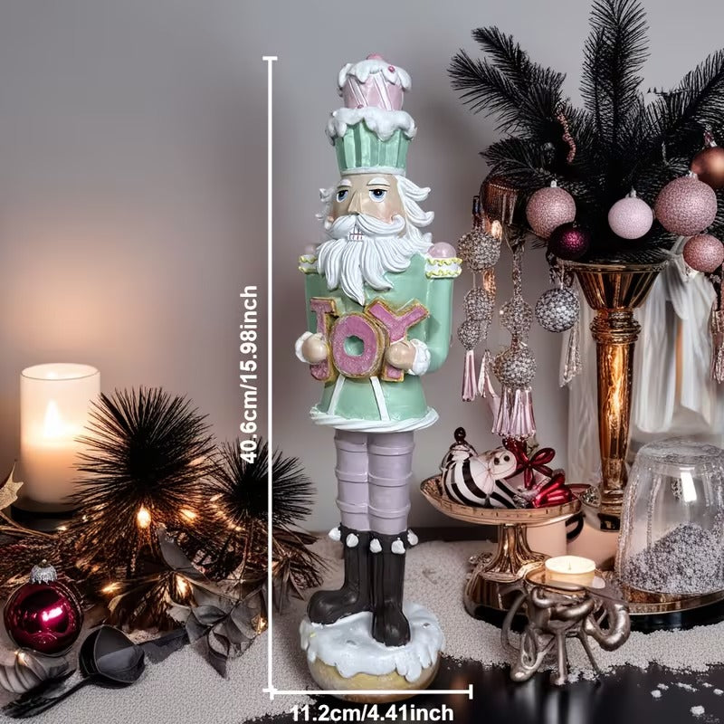 Christmas Nutcracker Cupcake Resin Statue - Hand-Piped Frosting & Food-Grade Resin, Whimsical Dessert Table Decor, Fairytale Living Room Accent, Creative Gift for Christmas, Weddings, Birthdays, Valentine’s Day, Nutcracker Christmas Decor
