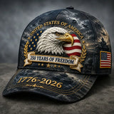 ✨250 Years of Freedom Eagle Cap | Embroidered Patriotic Vintage Baseball Hat – 1776–2026 American Tribute Edition