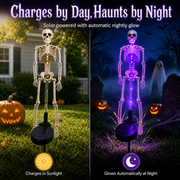 💀 Solar Purple Glow Skeleton Yard Stake