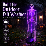 💀 Solar Purple Glow Skeleton Yard Stake