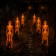 💀 Solar Purple Glow Skeleton Yard Stake