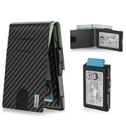 🔥Minimalist Pop-Up Wallet for Men – RFID Blocking Aluminum Card Holder with Cash Slot, ID Window & Leather Front Pocket