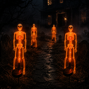 💀 Solar Purple Glow Skeleton Yard Stake